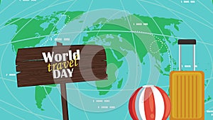 world turism day lettering animation