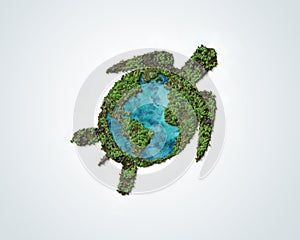 World Turtle Day concept background, May 23. Green 3d Turtle concept