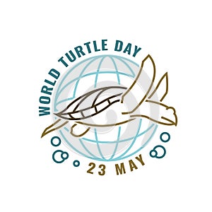 World turtle day in May. International event logo