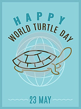 World turtle day in May. International event poster