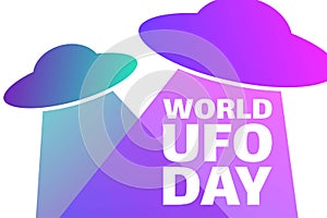 World UFO Day. July 2. Holiday concept. Template for background, banner, card, poster with text inscription. Vector