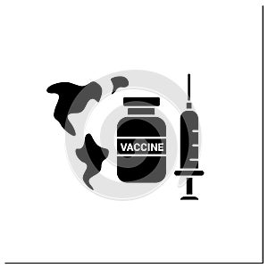 World vaccination glyph icon