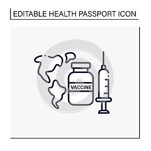 World vaccination line icon