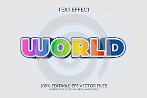 World vector eps 3d text effect design.