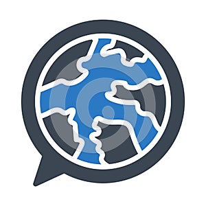 World glyph colour vector icon