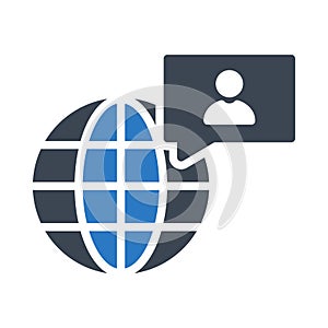 World glyph colour vector icon