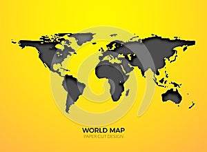 World vector map template isolated. World earth geography global design of atlas background