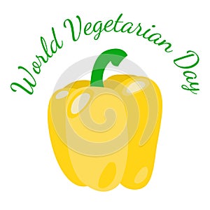 World Vegetarian Day. Vegetables - yellow bell pepper