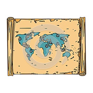 World vintage map