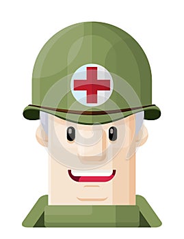 World War 2 Army Chaplin Flat Vector Illustration Icon Avatar