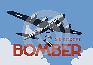 World war 2 bomber aircraft. Vector illustration