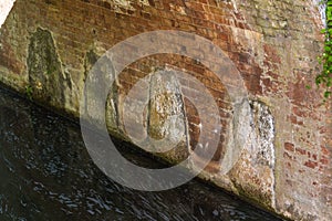 World War 2 Demolition Chambers under a bridge on the Bridgewater and Taunton Canal, zoomed in