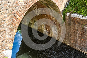 World War 2 Demolition Chambers under a bridge on the Bridgewater and Taunton Canal, zoomed in