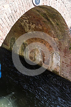 World War 2 Demolition Chambers under a bridge on the Bridgewater and Taunton Canal, zoomed in