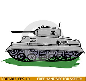 World War 2 style battle tank