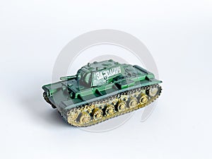 World war 2 tank model toy isolated on background