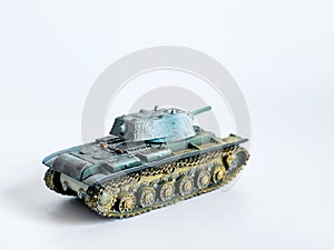World war 2 tank model toy isolated on background