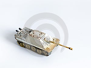 World war 2 tank model toy isolated on background