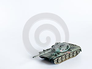 World war 2 tank model toy isolated on background