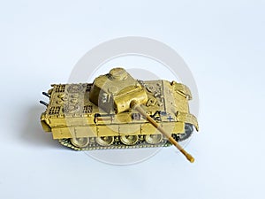 World war 2 tank model toy isolated on white