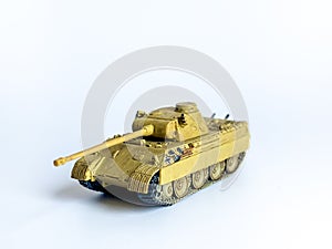 World war 2 tank model toy isolated on white