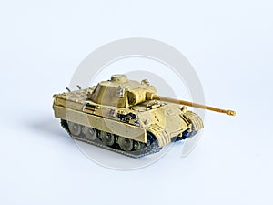 World war 2 tank model toy isolated on white