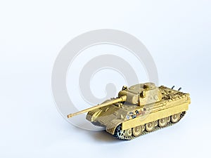 World war 2 tank model toy isolated on white