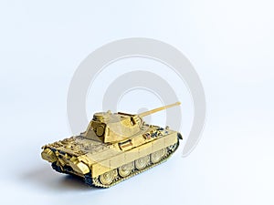 World war 2 tank model toy isolated on white