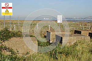 World War 2 Tanks Trap Invasion Defences Isle of Grain Rochester Kent England UK