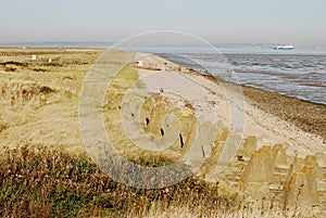 World War 2 Tanks Trap Invasion Defences  Isle of Grain  Rochester  Kent  England  UK