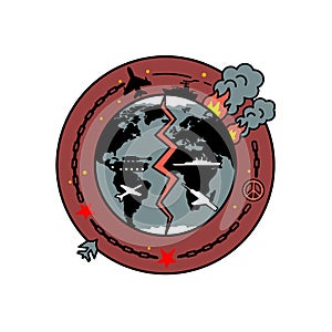 world war conflict peace vector emblem