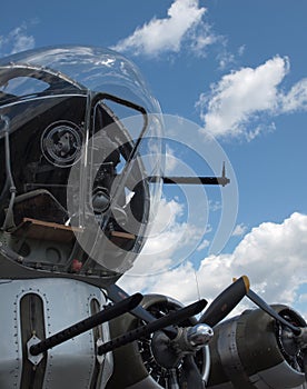 World War II B17 Bomber's Propellers and Guns