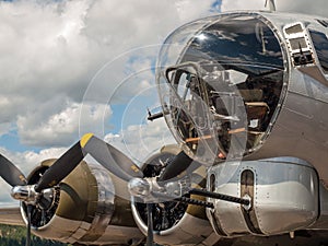 World War II B17 Bomber's Propellers and Guns