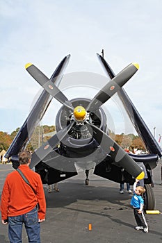 World War II Corsair Fighter Aircraft on Display