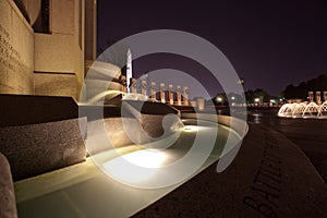 World War II Memorial Fountains at Night