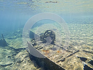 World War II sunken warship near Falassarna Ancient City, Crete
