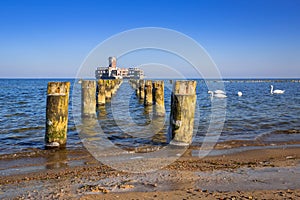 World war II torpedo platform at Baltic Sea