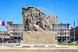 World war memorial in Le Havre, France