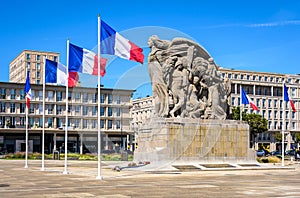 World war memorial in Le Havre, France