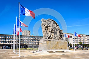 World war memorial in Le Havre, France