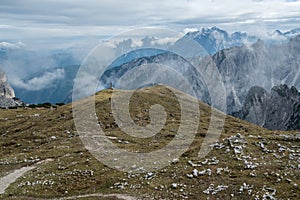 World War 1 memorials near Italy`s Tre Cime, Dolomites photo