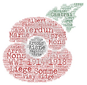 World War One Battles Word Art