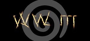 WORLD WAR THREE Text with Burning Flames Effect