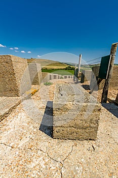 WWII Anti Invasion defences, The Chesil Beach.