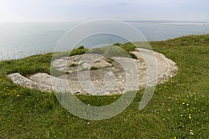 World War Two gun emplacement on cliff edge