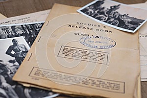 World War Two Soldier`s Release Book with photos