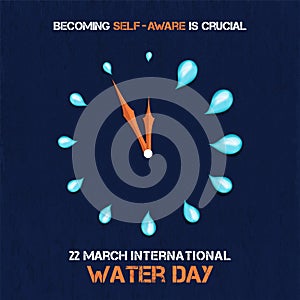 World water day awareness time campaign card