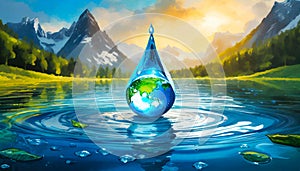 World Water Day Concept. Every Drop Matters. Saving water and world environmental protection