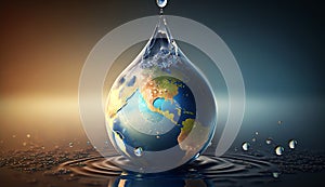 World water day. Globe Concept design for planet earth made of water