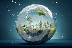 World Water Day. Globe Concept for environmental sustainability